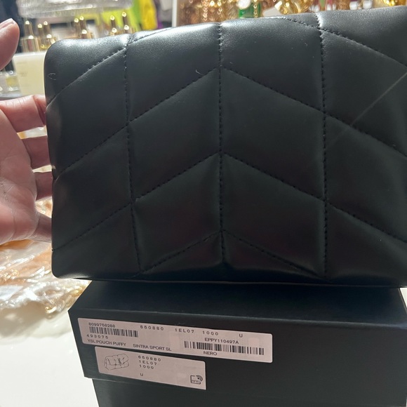 Saint Laurent Black LouLou Mini Puffer Pouch Clutch - Brand New!🖤 - Picture 10 of 12